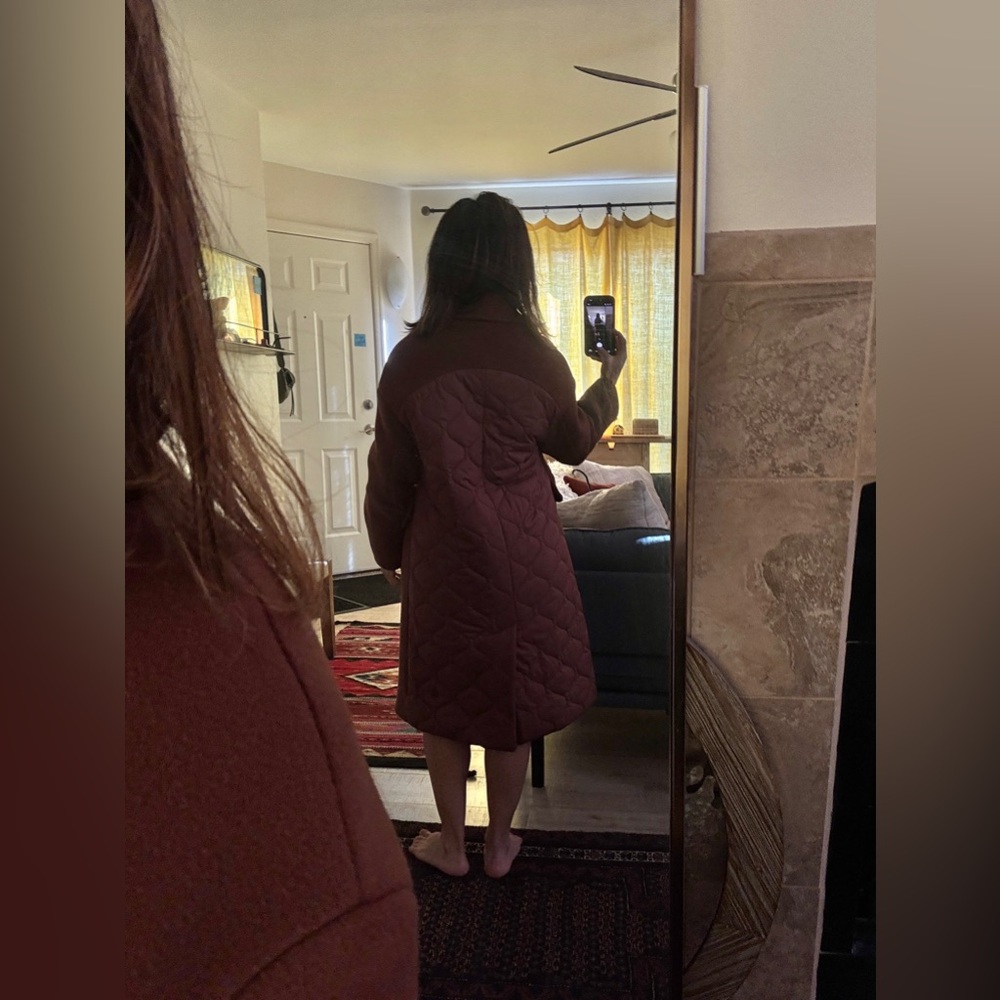 NWT Lululemon Cognac Quilted Wool Long Coat for Petites 00-2 (MSRP $498) - Picture 16 of 16